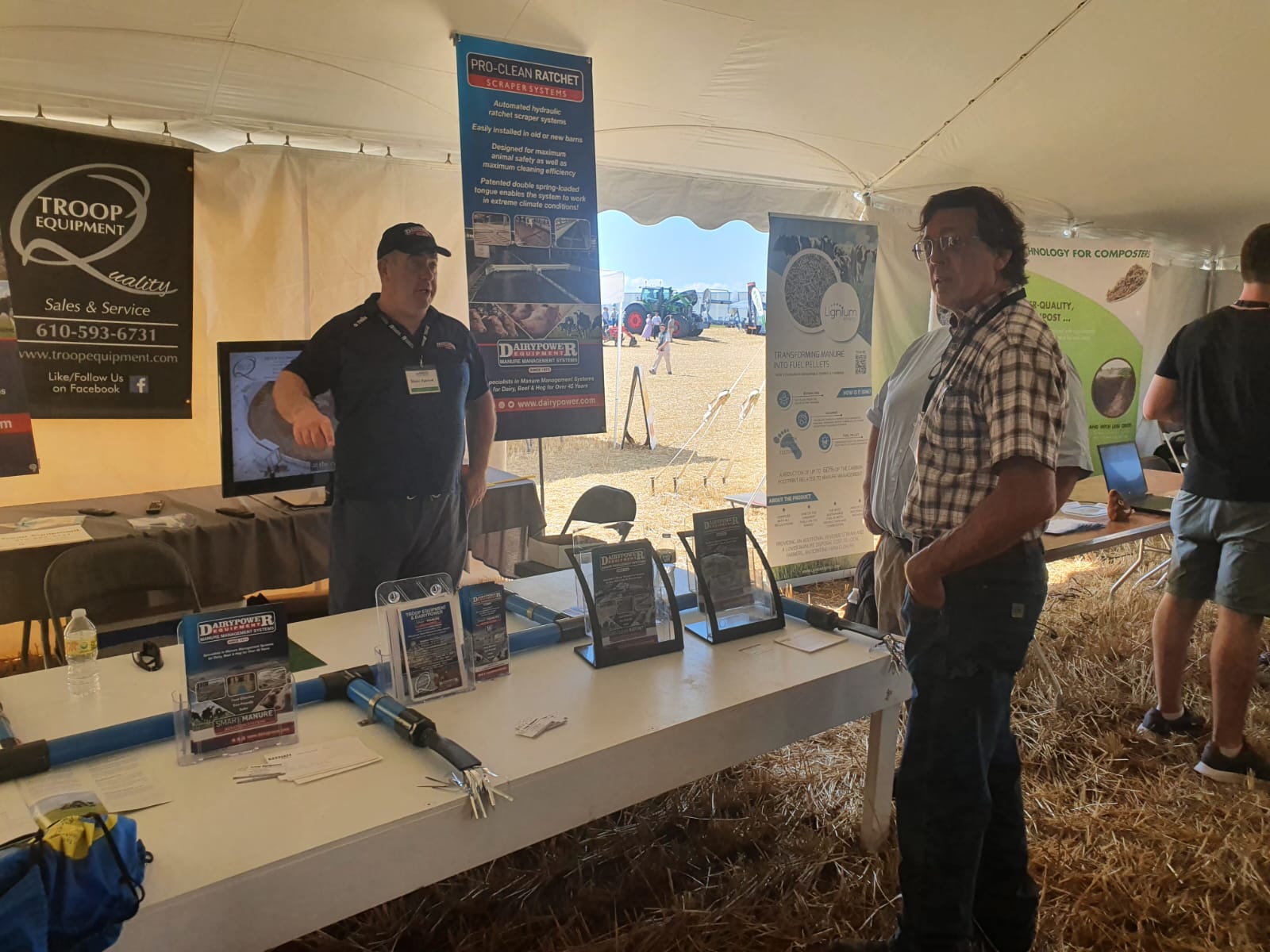 North American Manure Expo with Troop Equipment inside the tent